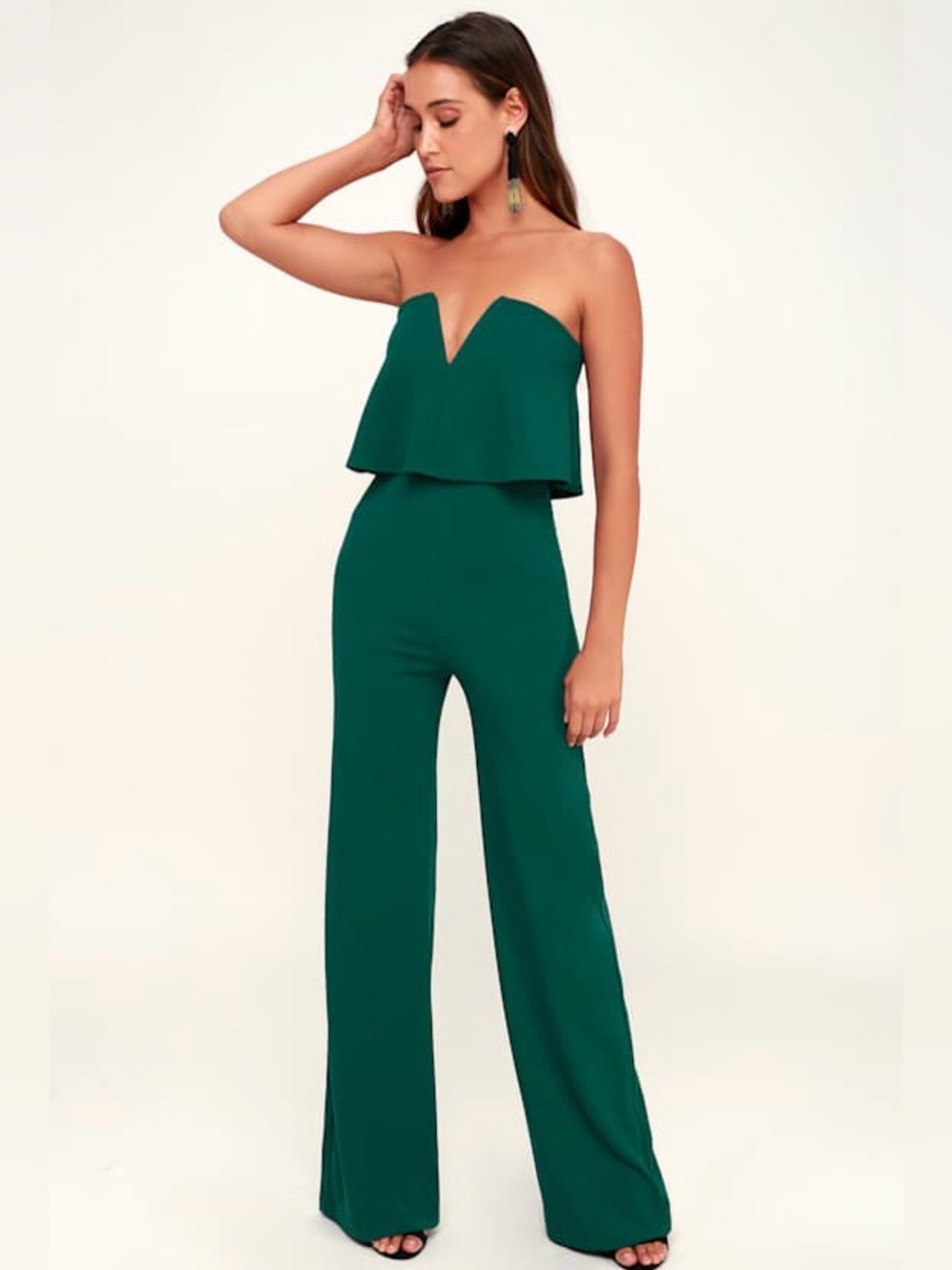 Lulu's Sleeveless Emerald Green Jumpsuit